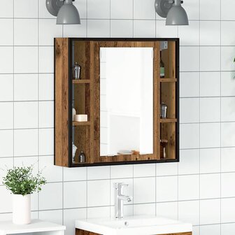 Badkamerspiegelkast 60x16x60 cm spaanplaat oud hout 1