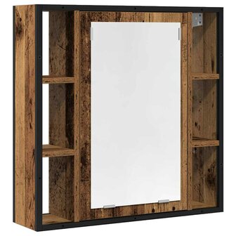 Badkamerspiegelkast 60x16x60 cm spaanplaat oud hout 2