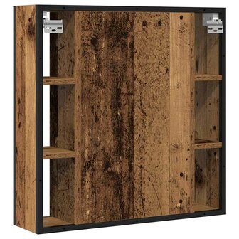 Badkamerspiegelkast 60x16x60 cm spaanplaat oud hout 6
