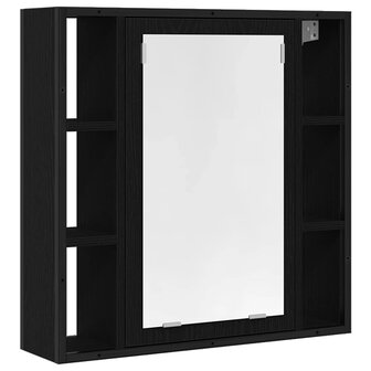 Badkamerspiegelkast 60x16x60 cm spaanplaat zwart eikenkleurig 2