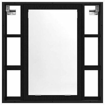 Badkamerspiegelkast 60x16x60 cm spaanplaat zwart eikenkleurig 4