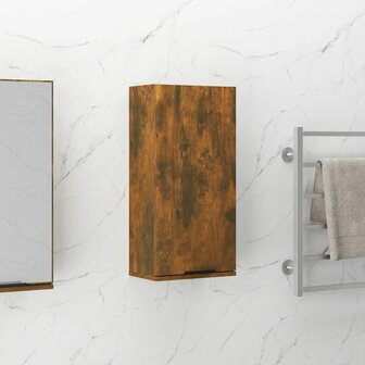 Badkamerkast wandgemonteerd 32x20x67 cm gerookt eikenkleurig 1