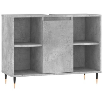 Badkamerkast 80x33x60 cm bewerkt hout betongrijs 2