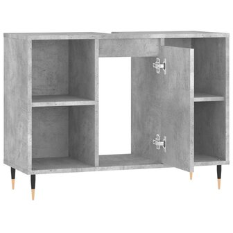 Badkamerkast 80x33x60 cm bewerkt hout betongrijs 5