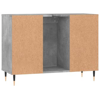 Badkamerkast 80x33x60 cm bewerkt hout betongrijs 8