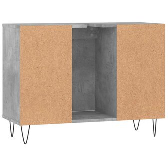 Badkamerkast 80x33x60 cm bewerkt hout betongrijs 8