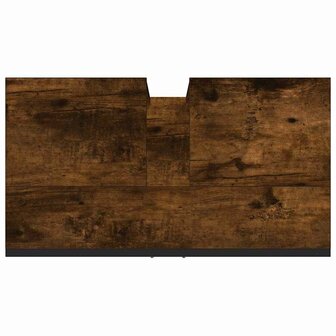 Badkamerkast 60x33x60 cm bewerkt hout gerookt eikenkleurig 9