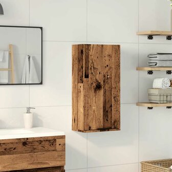 Badkamerkast wandgemonteerd 32x20x67 cm oud houtkleurig 3
