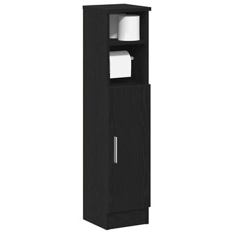 Badkamerkast met rolhouder 20,5x22x90 cm zwart 1
