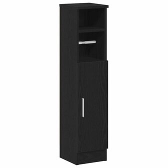 Badkamerkast met rolhouder 20,5x22x90 cm zwart 2