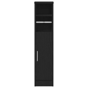 Badkamerkast met rolhouder 20,5x22x90 cm zwart 4