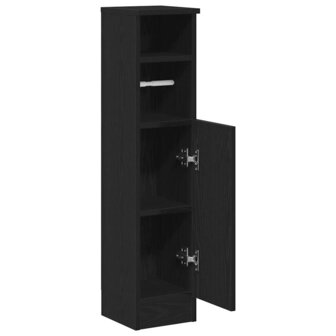 Badkamerkast met rolhouder 20,5x22x90 cm zwart 5