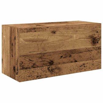 Badkamerwandkast 60x25x30 cm bewerkt hout oud houtkleurig 2