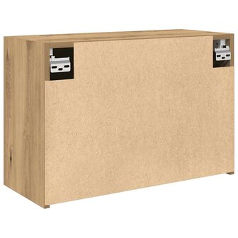 Badkamerwandkast 60x25x40 cm bewerkt hout artisanaal eikenkleur 8
