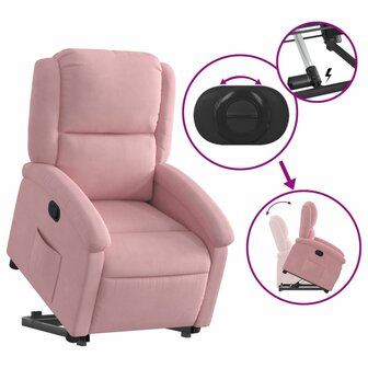 Sta-op-stoel verstelbaar fluweel roze 5
