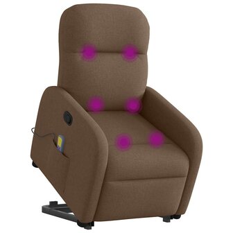 Sta-op-massagestoel verstelbaar stof bruin 3