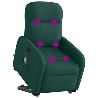 Sta-op-massagestoel verstelbaar stof donkergroen 3