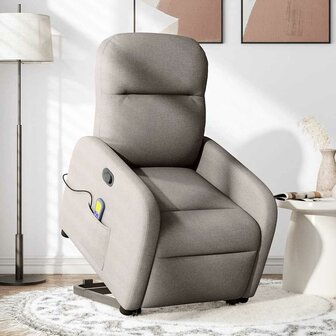 Sta-op-massagestoel verstelbaar stof taupe 2