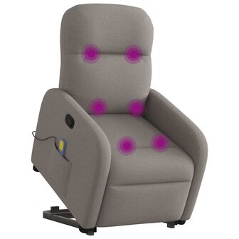 Sta-op-massagestoel verstelbaar stof taupe 3