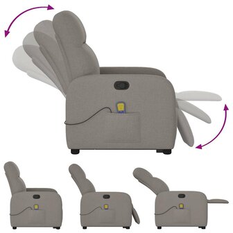 Sta-op-massagestoel verstelbaar stof taupe 8