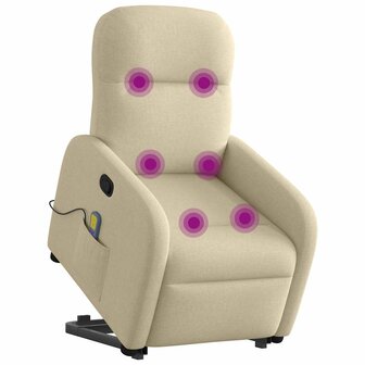Sta-op-massagestoel verstelbaar stof cr&egrave;mekleurig 3