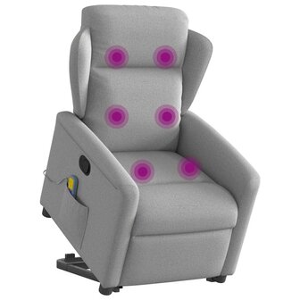 Sta-op-massagestoel verstelbaar stof wolk grijs 3
