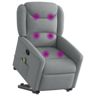 Sta-op-massagestoel verstelbaar stof lichtgrijs 3