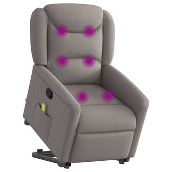 Sta-op-massagestoel verstelbaar stof taupe 3