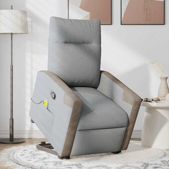 Sta-op-massagestoel verstelbaar stof lichtgrijs 3