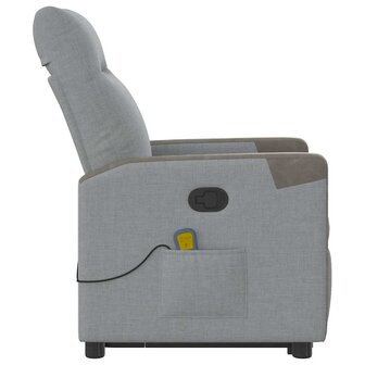 Sta-op-massagestoel verstelbaar stof lichtgrijs 6