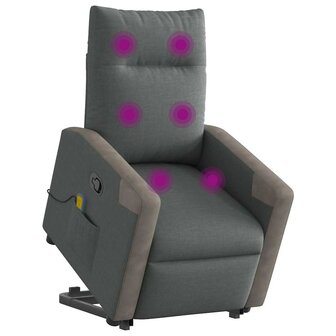 Sta-op-massagestoel verstelbaar stof donkergrijs 2