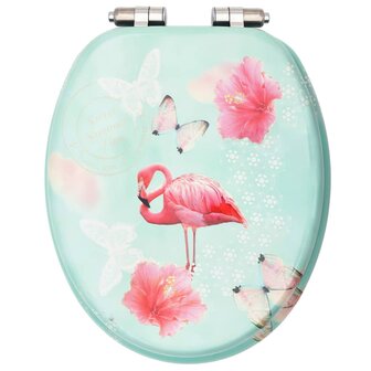 Toiletbrillen met soft-close deksel 2 st flamingo MDF 5