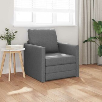 Vloerslaapbank met kussen Donkergrijs 74 x 77 x 81 cm Stof 1