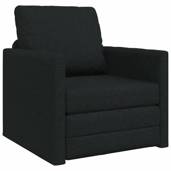 Vloerslaapbank met kussen Zwart 74 x 77 x 81 cm Stof 2