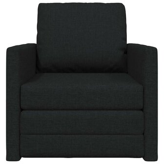 Vloerslaapbank met kussen Zwart 74 x 77 x 81 cm Stof 5