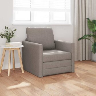 Vloerslaapbank met kussen Taupe 74 x 77 x 81 cm Stof 1
