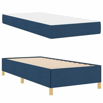 Boxspring bed met matras Blauw en Bruin en Wit 80 x 200 cm Stof 6
