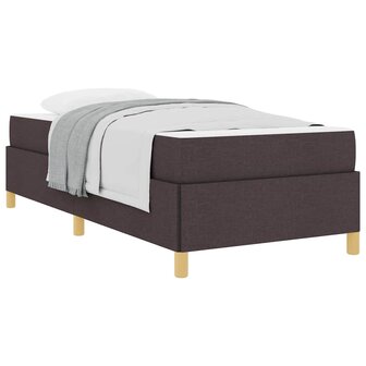Boxspring bed met matras Wit en Donkerbruin 90 x 190 cm Stof 3