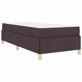 Boxspring bed met matras Wit en Donkerbruin 90 x 190 cm Stof 9