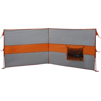 Windscherm camping waterdicht 344x120 cm grijs en oranje 5