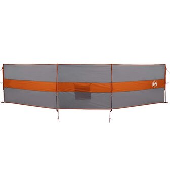 Windscherm camping waterdicht 490x123 cm grijs en oranje 4