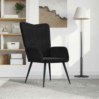 Relaxstoel fluweel zwart 1