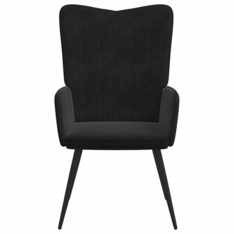 Relaxstoel fluweel zwart 3
