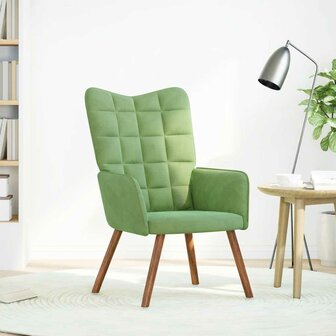 Relaxstoel fluweel lichtgroen 2