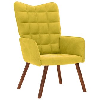 Relaxstoel fluweel geel 1
