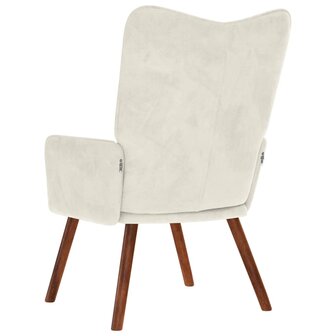 Relaxstoel fluweel cr&egrave;mekleurig 5