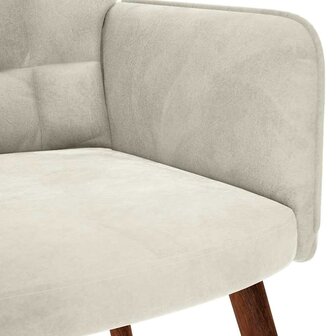 Relaxstoel fluweel cr&egrave;mekleurig 6