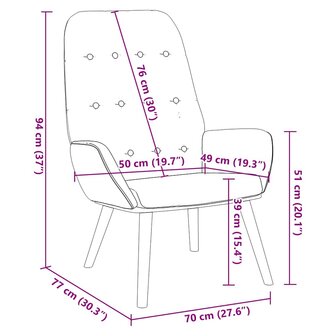 Relaxstoel fluweel cr&egrave;mewit 9