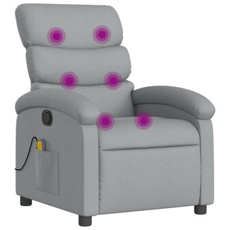 Massagestoel met lichtgrijze stof 2