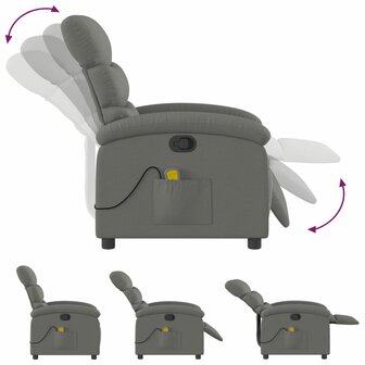Massagestoel in donkergrijze stof 7